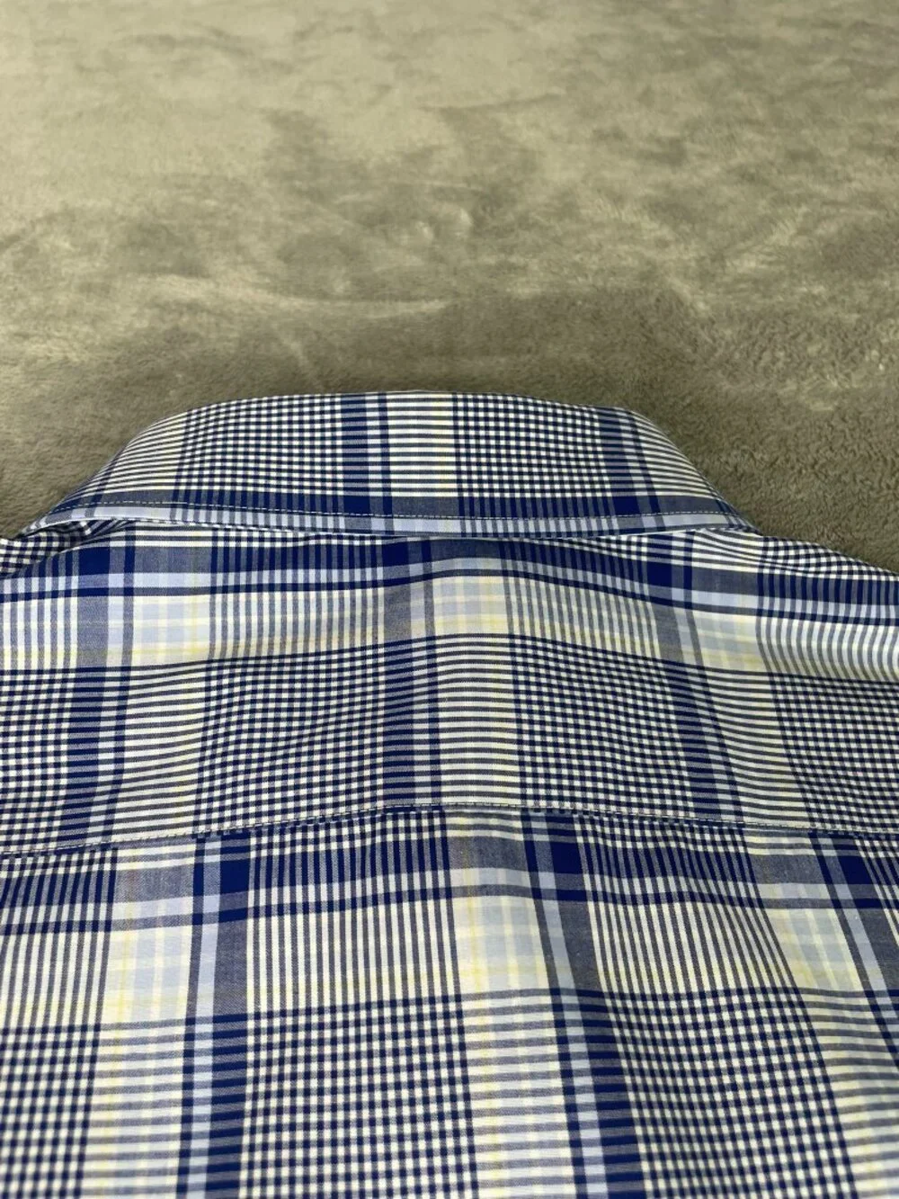 Michael Kors Men's XL Blue Plaid Airsoft Stretch Button Down Shirt Regular Fit